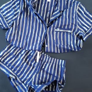 Victoria's Secret Pajama Set Navy and Gold